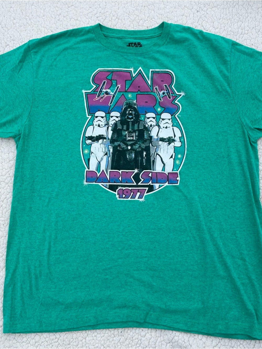 Star Wars Dark Side 1977 Branded Teal Graphic Tee Shirt